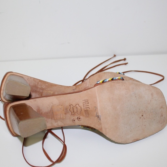 Pelle Moda Leather Lace Up Heeled Sandal 8.5 - Picture 10 of 12